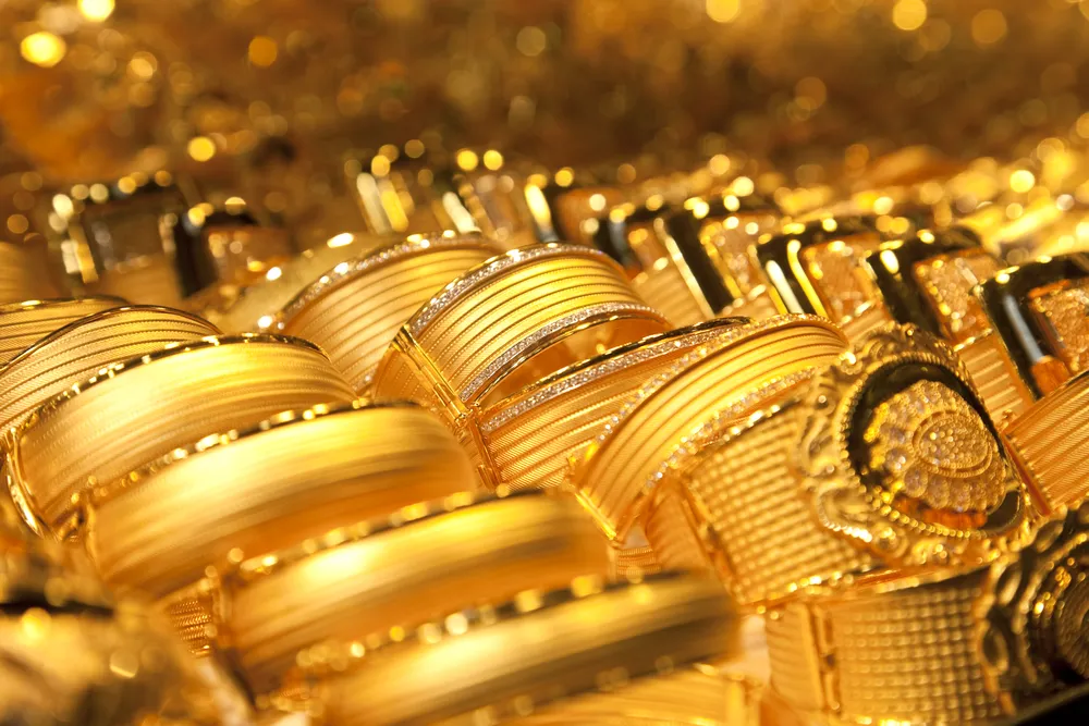gold jewelry background / soft selective focus